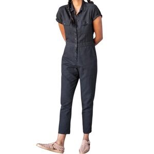 Outerknown S.E.A. JUMPSUIT Black Button-Up Size Medium